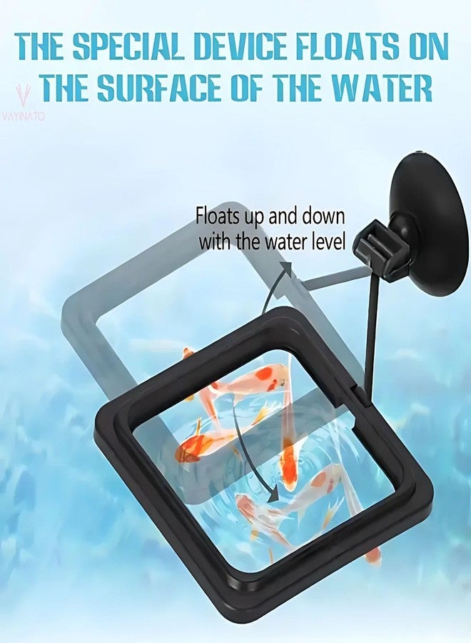 مغذي طعام أسماك VAYINATO® أسود (مربع) لأحواض السمك، مزود بكوب شفط قوي، يقلل من الهدر ويحافظ على جودة المياه | بلاستيك مناسب لأسماك الجوبي، والبيتا، والسمك الذهبي - Image 4